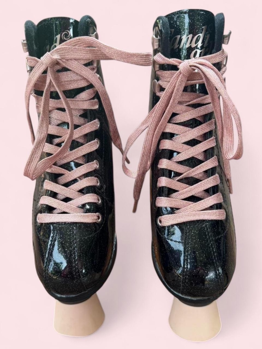 Women’s Roller Derby Candi GRL Sabina Quad Roller Skates 5 Black Glitter Pink